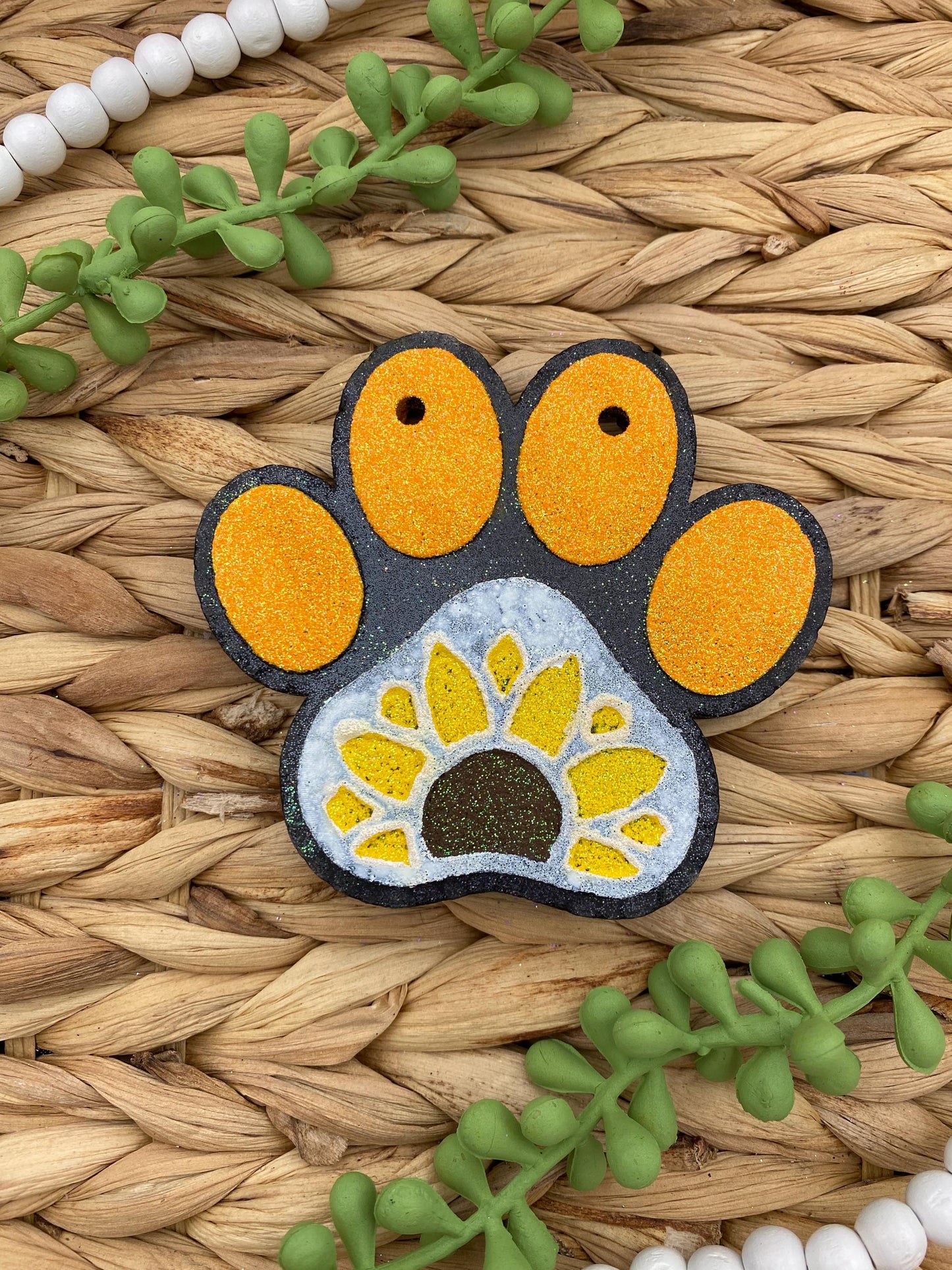 Sunflower Paw Print Freshie Mold, Fall Paw Silicone Mold, dog mom freshie mold, flower paw freshie mold, dog freshie molds, animal freshie