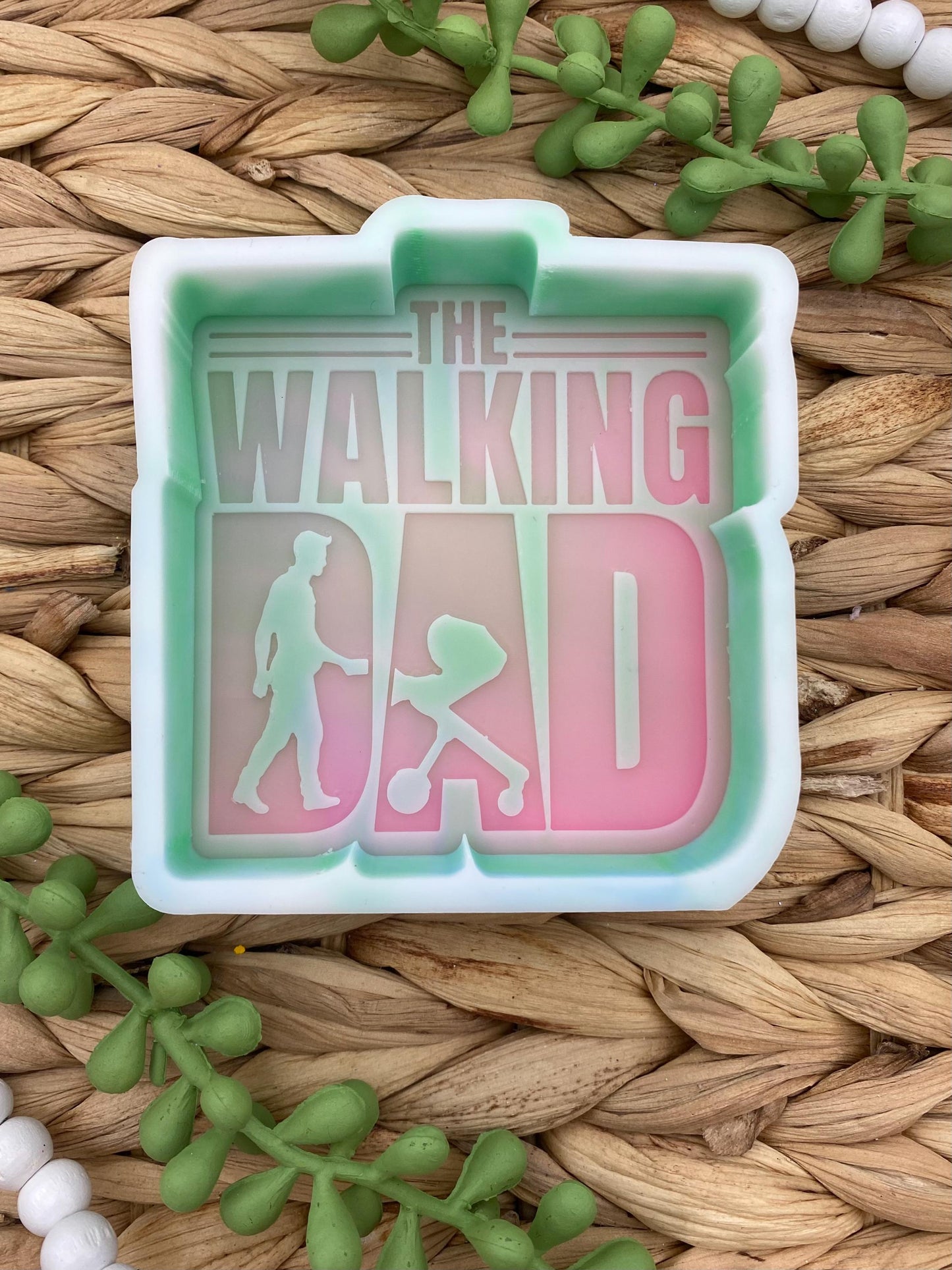 The Walking Dad Freshie Mold, fathers day freshie mold, freshie making supplies, funny dad freshie mold, Dad life freshie mold, skull dad