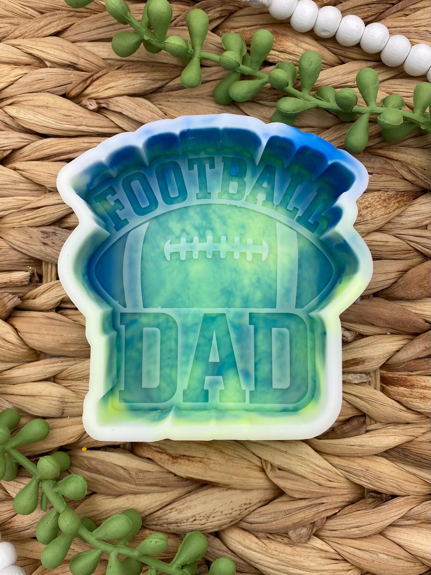 Football Dad Freshie Mold, sports car freshie design oven safe silicone molds for wax melts mold for resin freshie mold, sport silicone mold