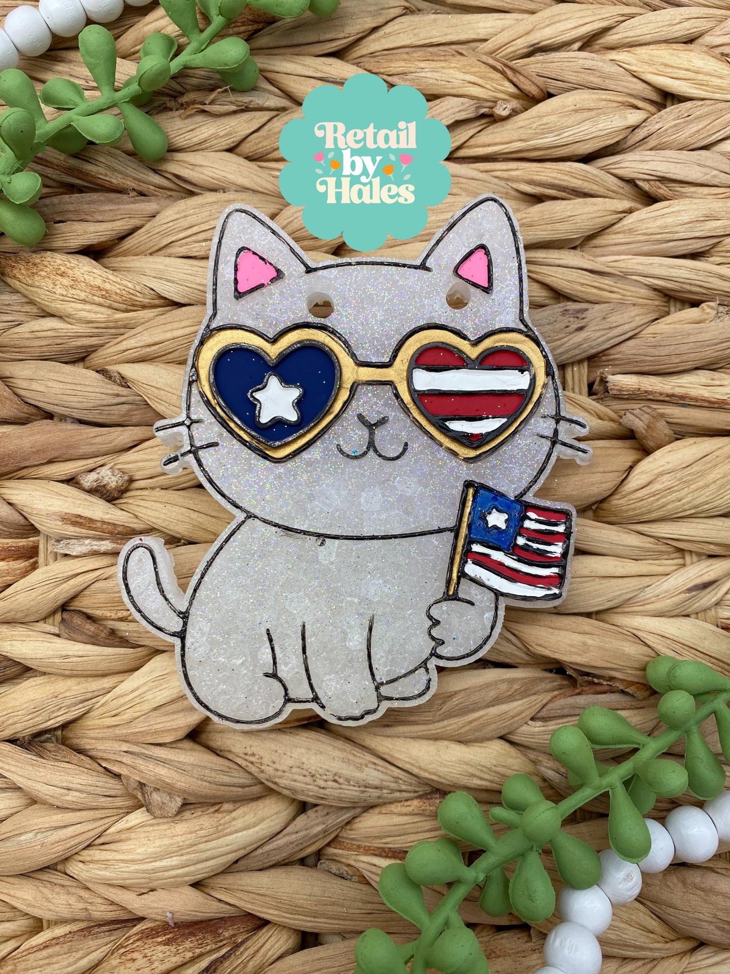 USA Cat Freshie Mold, Summer Freshie Molds, fourth of July Freshie Mold, patriotic Silicone Mold, US freshie molds, America freshie mold