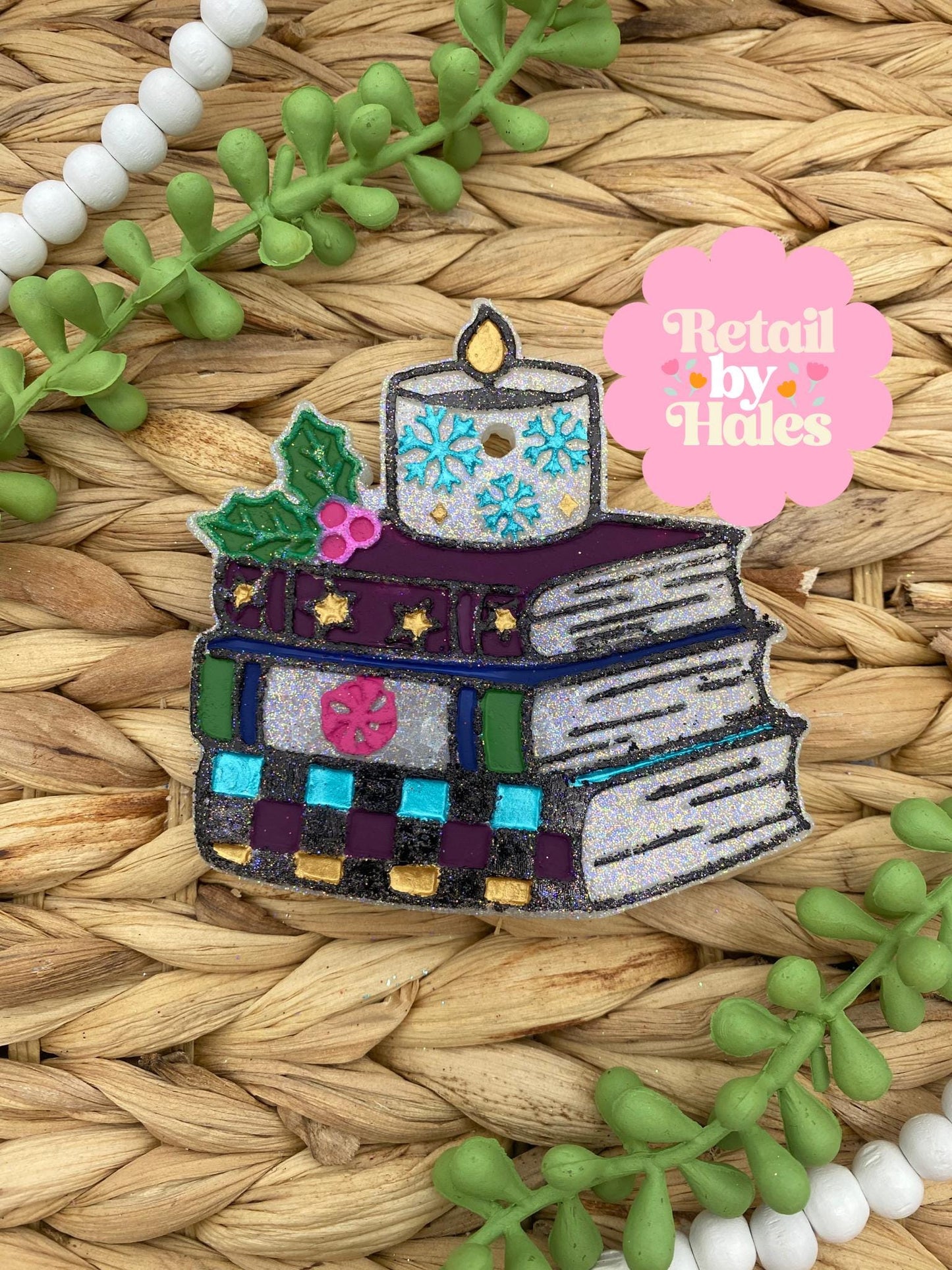 Winter Book Stack Freshie Mold, freshie making supplies, Christmas freshie mold, cozy winter freshie molds, happy winter molds, reading