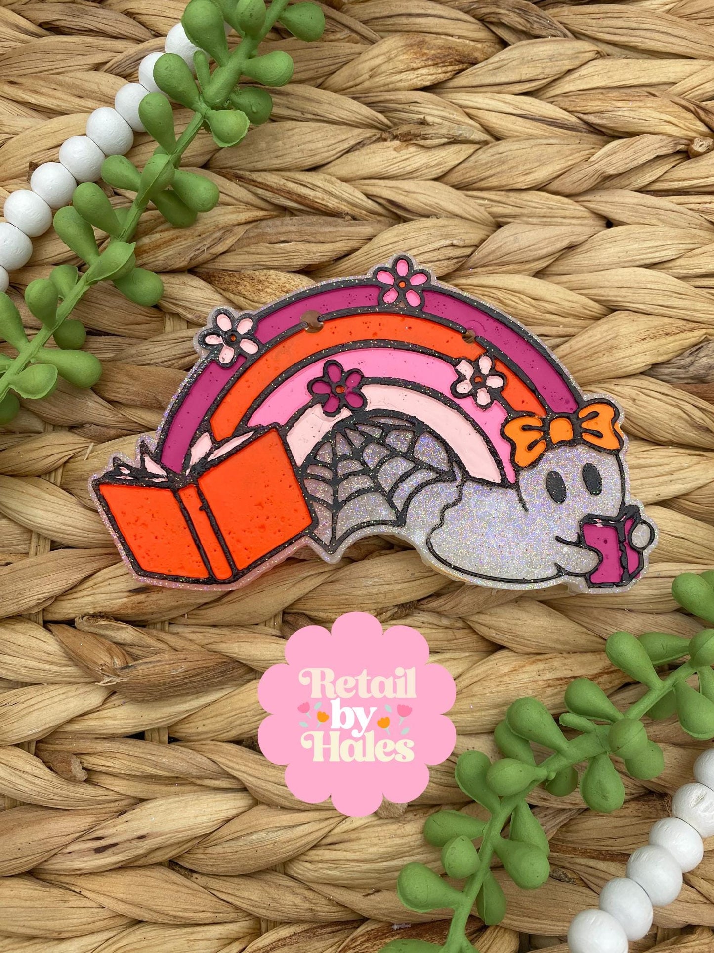 Reading Ghost Rainbow Freshie Mold, Halloween Freshie Mold, Bookish Halloween Freshie Mold, Ghost Silicone Mold, book ghost wax melt mold