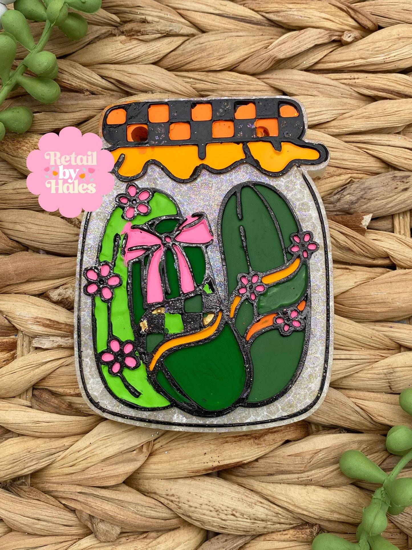 Pickle Jar Freshie Mold, flower pickle freshie mold, summer silicone molds, pickle loving freshie mold, coquette freshie molds, girly freshi