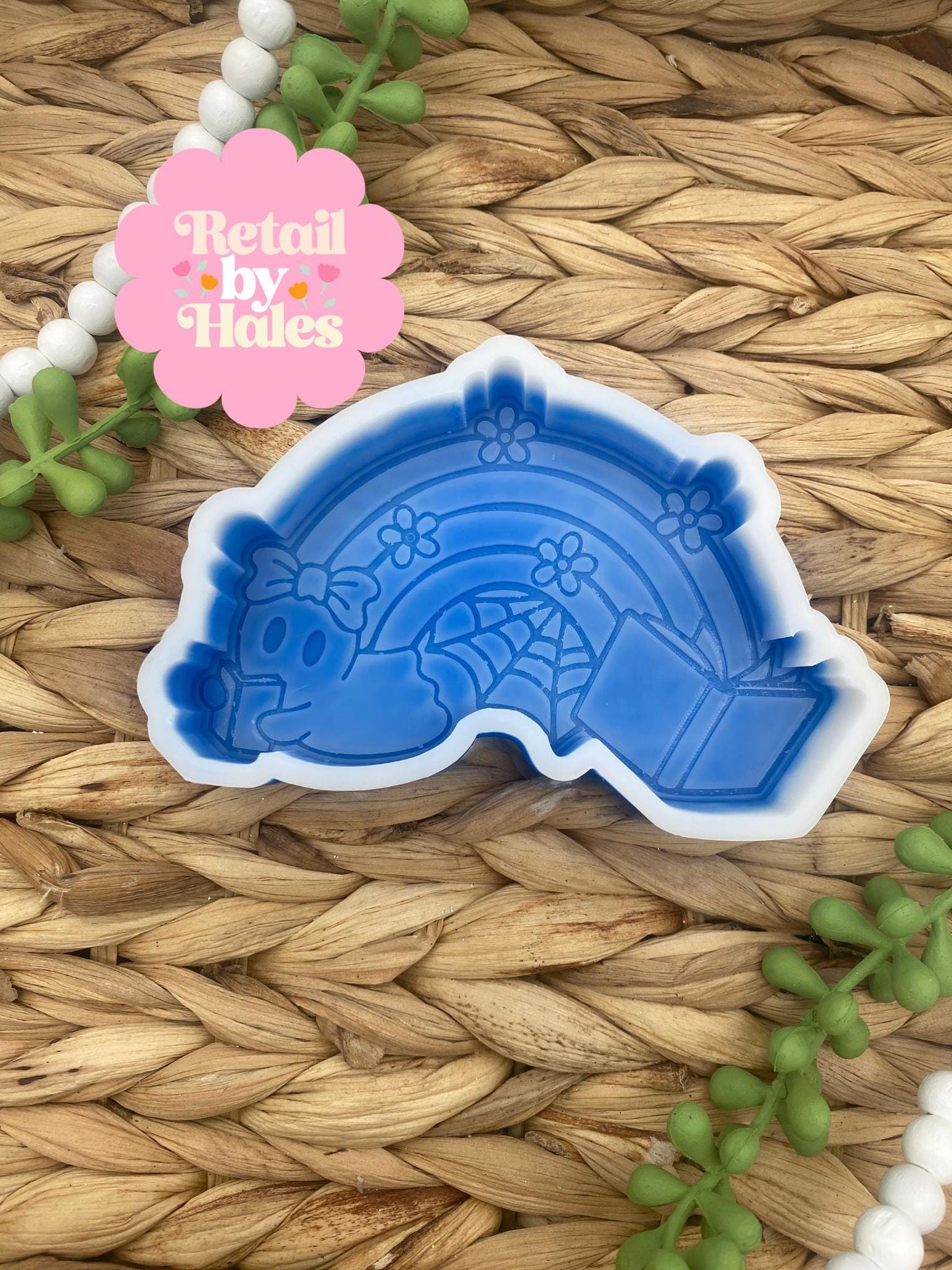 Reading Ghost Rainbow Freshie Mold, Halloween Freshie Mold, Bookish Halloween Freshie Mold, Ghost Silicone Mold, book ghost wax melt mold