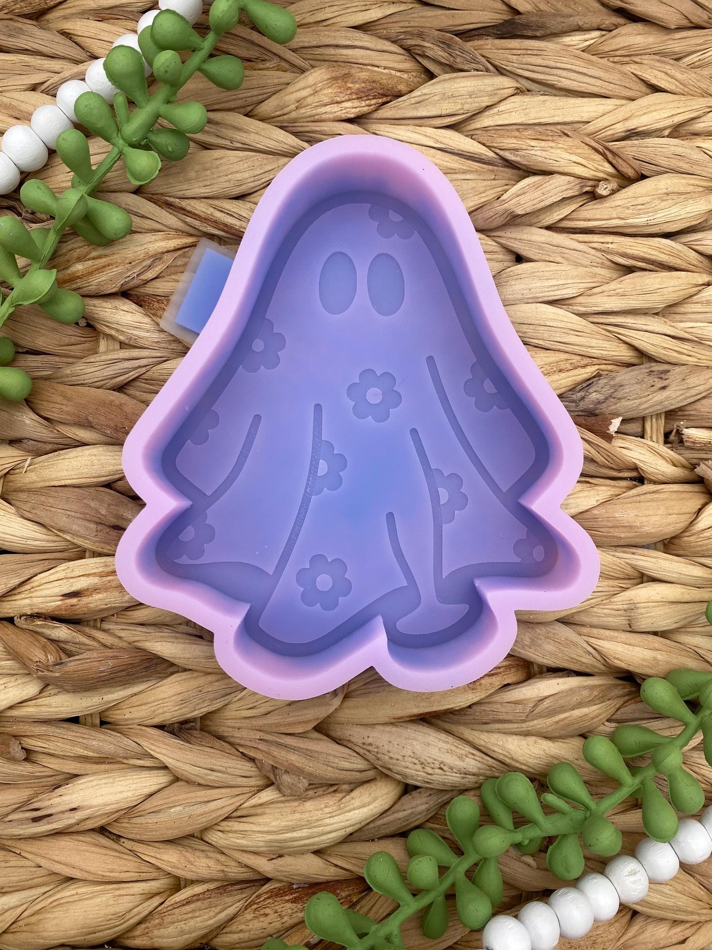 Flower Ghost Mold, Halloween Freshie Mold, Fall Freshie Mold, Ghost Silicone Mold, Coffee Shop Freshie Mold, Spooky Mold, Floral Ghost Mold