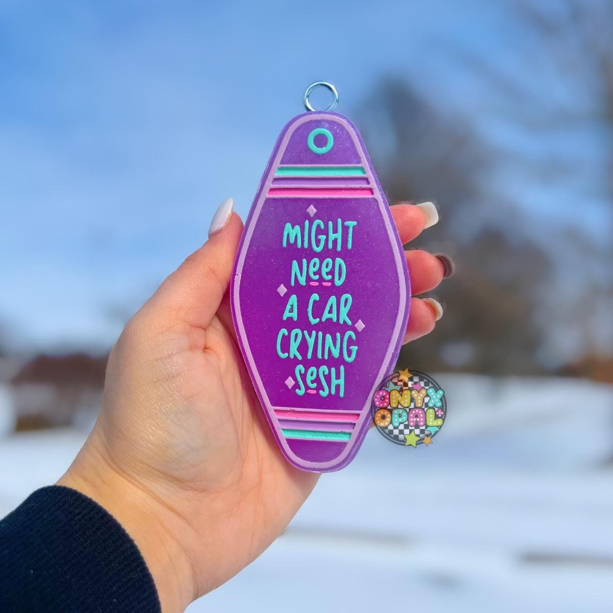 I Might Need A Car Crying Sesh Motel Key Inserts Freshie Mold, for adult car freshie designs oven safe silicone mold for resin funny mold