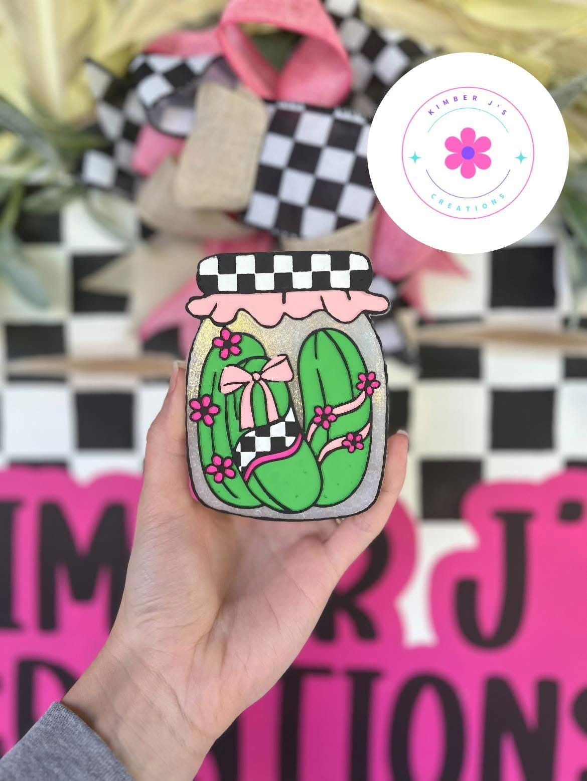 Pickle Jar Freshie Mold, flower pickle freshie mold, summer silicone molds, pickle loving freshie mold, coquette freshie molds, girly freshi