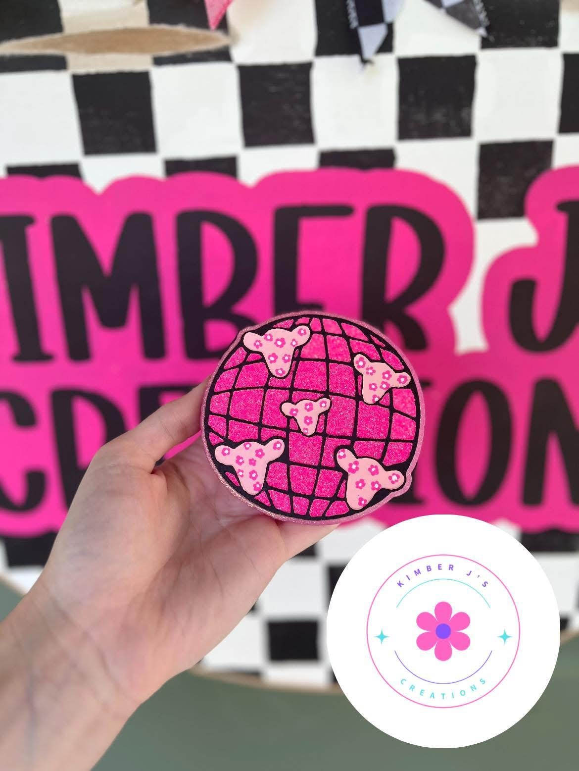 Disco Ball with Cows Freshie Mold, western freshie molds, country molds, silicone molds for freshies, retro freshie molds