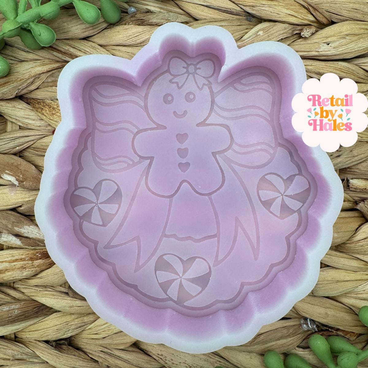 Gingerbread Wreath Freshie Mold, freshie making supplies, Christmas freshie mold, cozy winter freshie molds, happy gingerbread molds