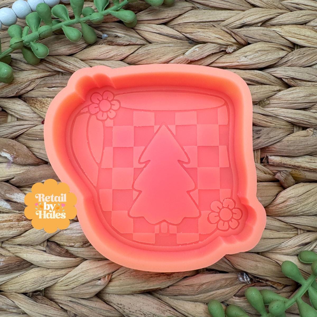 Winter Tree Coffee Cup Freshie Mold, freshie making supplies, Christmas freshie mold, cozy winter freshie molds, hot chocolate freshie mold