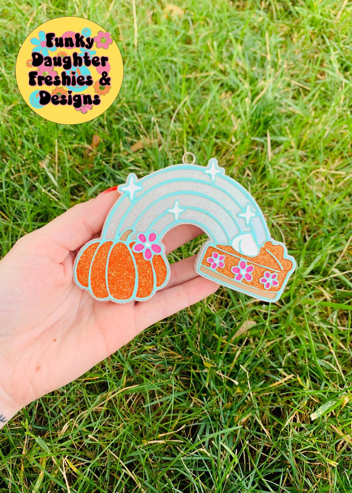 Pumpkin Pie Rainbow Freshie Mold, Freshie Mold, Fall Freshie Mold, Silicone Mold, pumpkin freshie molds, cute fall mold, Pumpkin Pie Mold