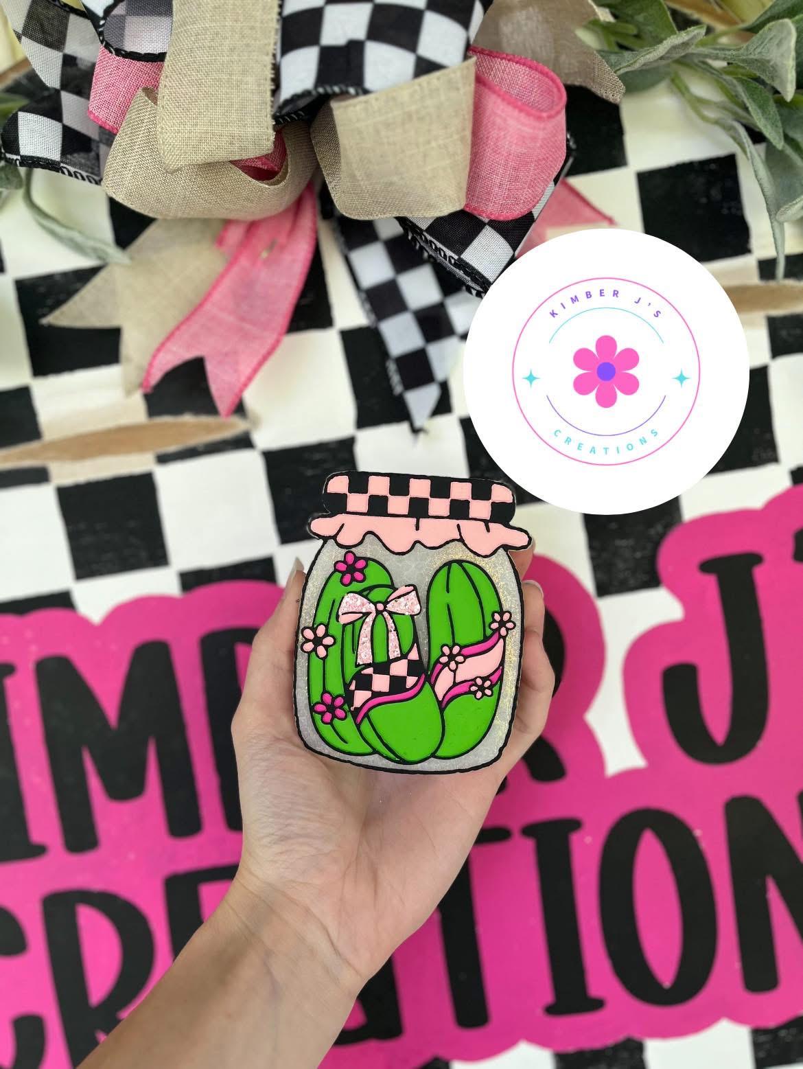 Pickle Jar Freshie Mold, flower pickle freshie mold, summer silicone molds, pickle loving freshie mold, coquette freshie molds, girly freshi