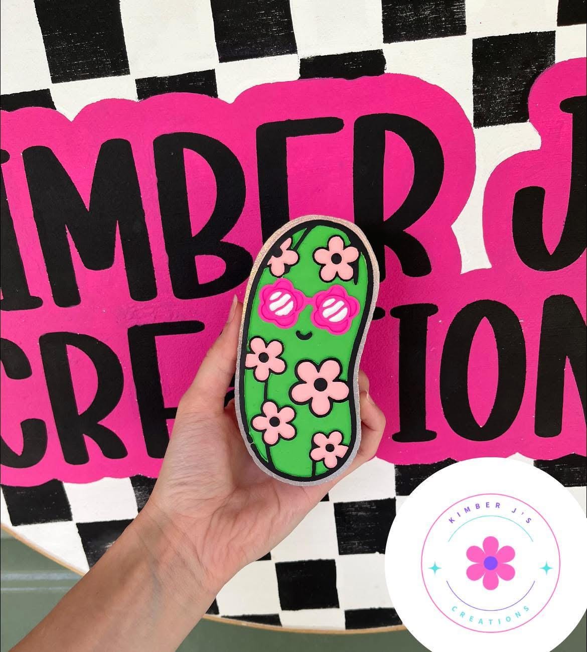 Pickle Freshie Mold, flower pickle freshie mold, summer silicone molds, pickle loving freshie mold, coquette freshie molds, girly freshies