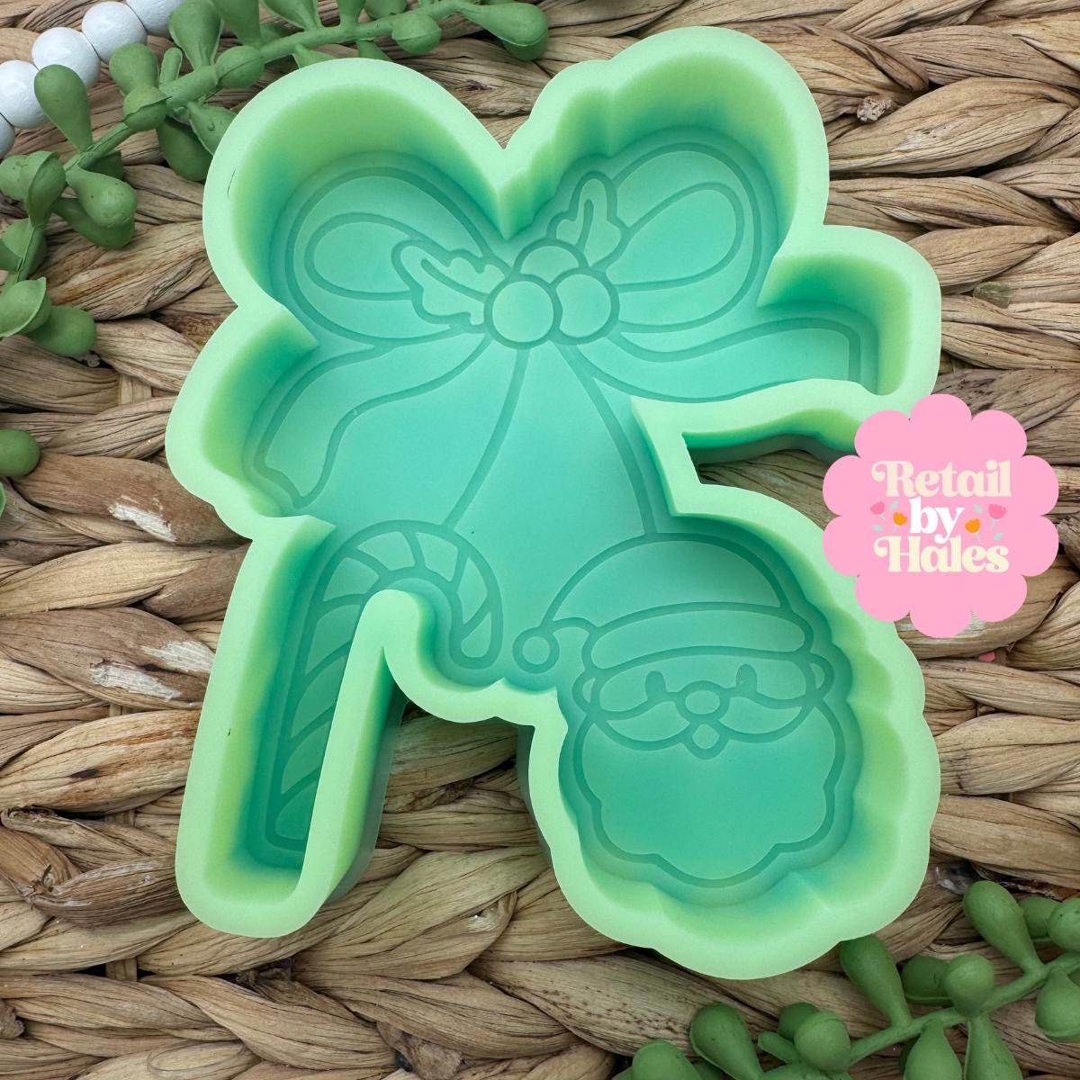 Santa Cherries Freshie Mold, freshie making supplies, Christmas freshie mold, santa claus silicone mold, candy cane freshie mold