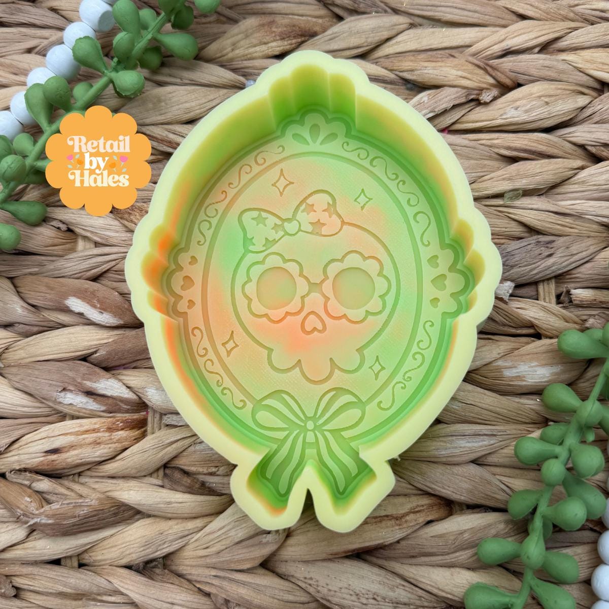 Skull in Frame Mold, Cute Halloween Freshie Mold, Popular Halloween Freshie Mold, Skull Silicone Mold, Boho Halloween Freshie Mold