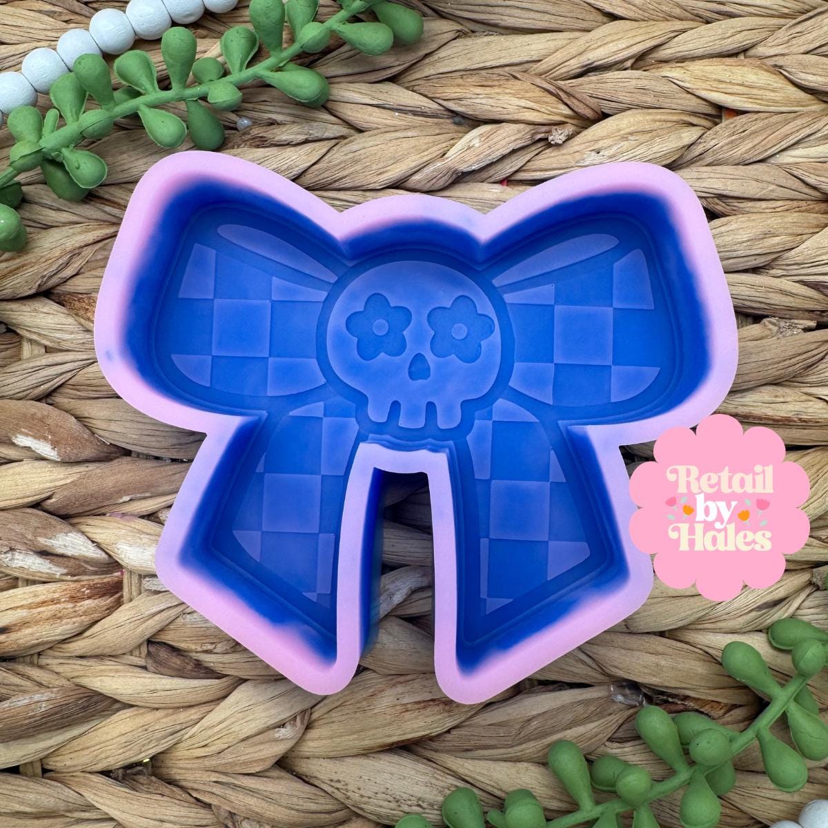 Skull Bow Mold, Cute Halloween Freshie Mold, Popular Halloween Freshie Mold, Skull Silicone Mold, Boho Halloween Freshie Mold