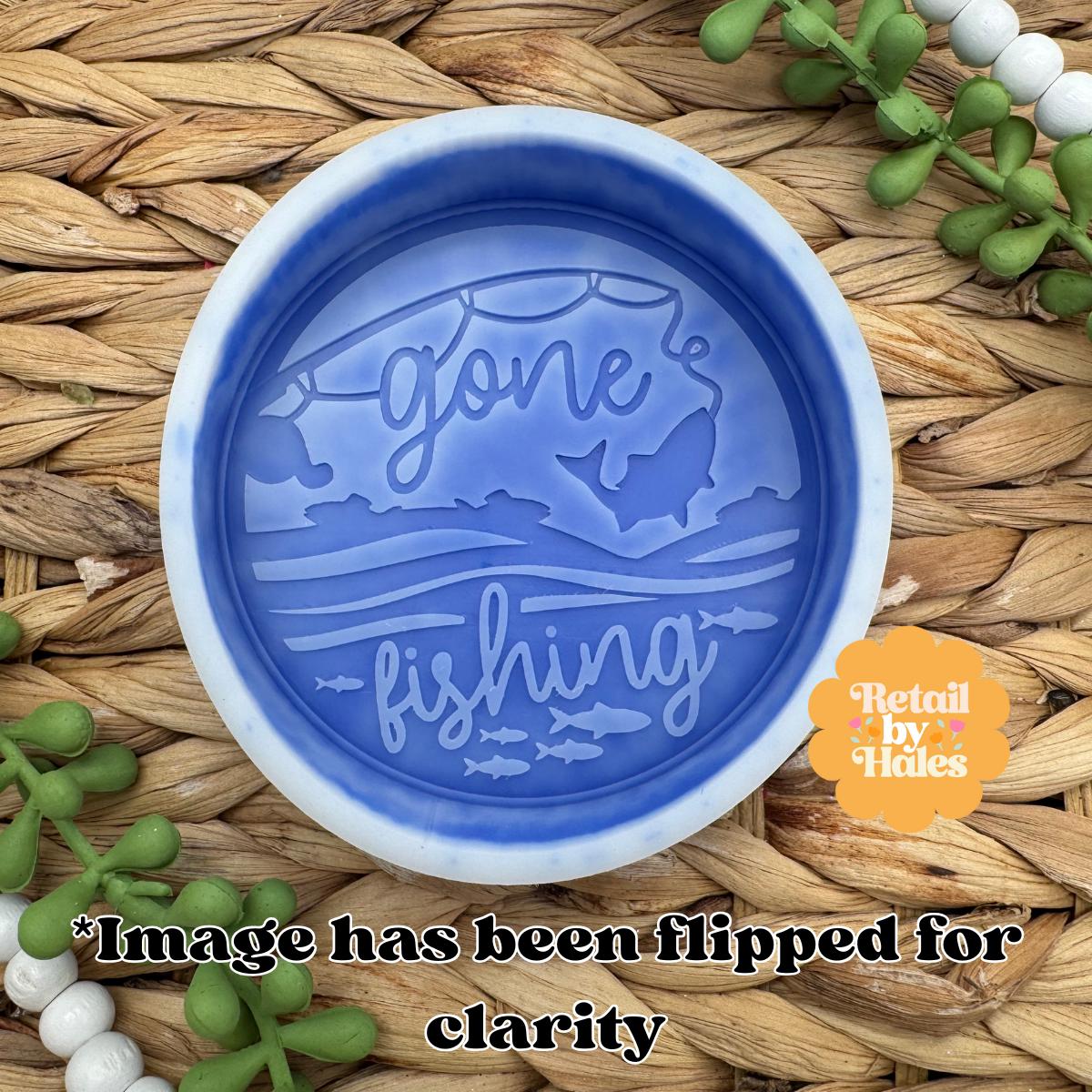 Gone Fishing Freshie Mold, fishing freshie supplies, freshie molds for men, father's day molds, fish freshie mold, guy freshie molds