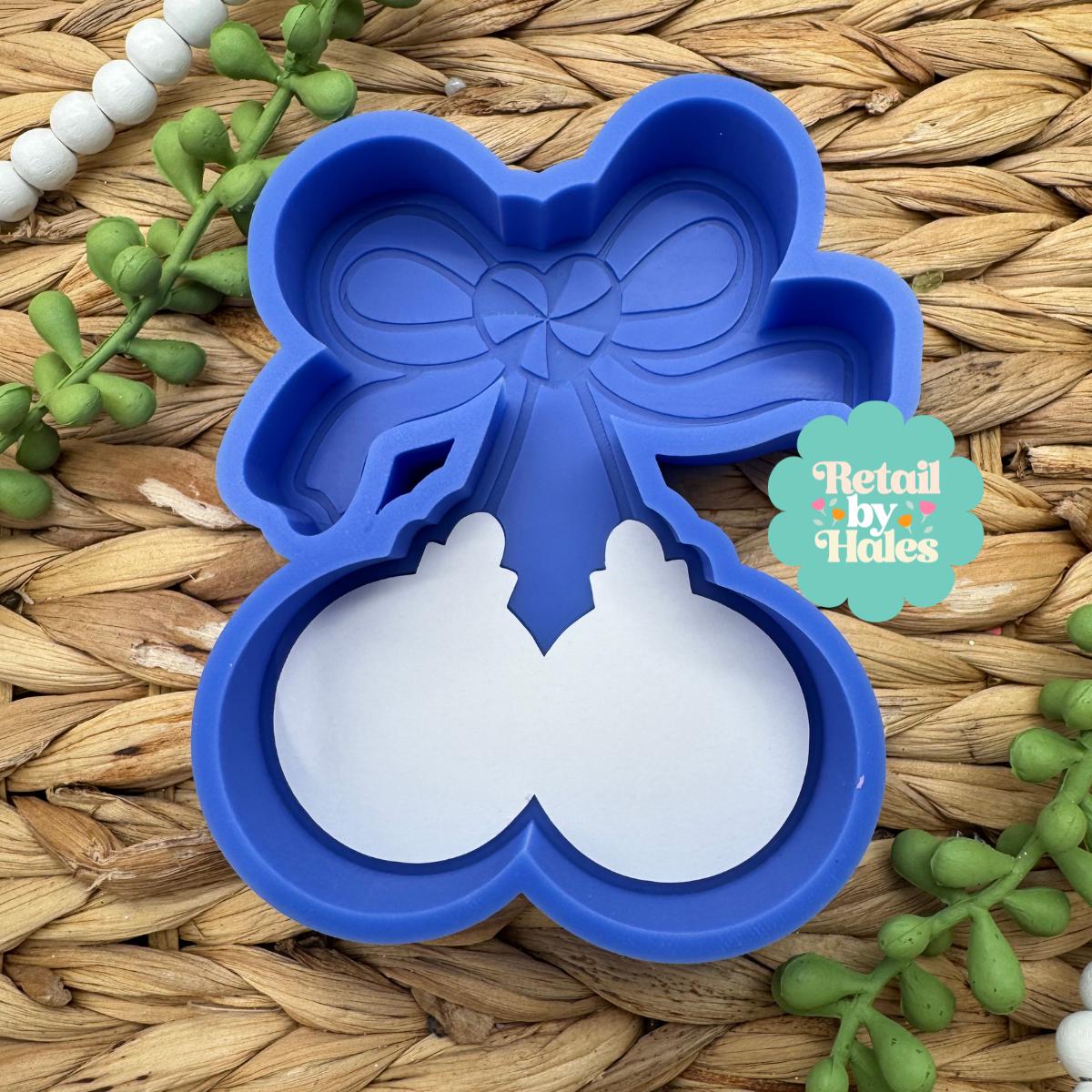 Christmas Ornament Cherries Freshie Mold, freshie making supplies, Christmas freshie mold, cardstock freshie mold, ornament freshie mold