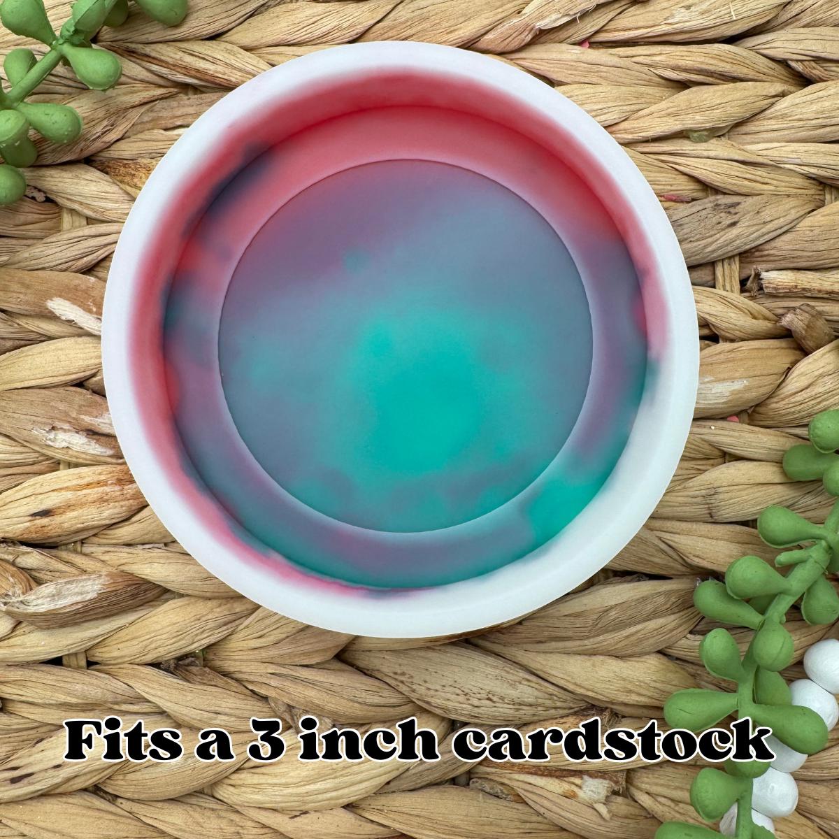 3 Inch Round Cardstock Freshie Mold, Circle Freshie Mold, Cardstock Silicone Mold, 3 Inch Circle Cardstock Freshie Mold