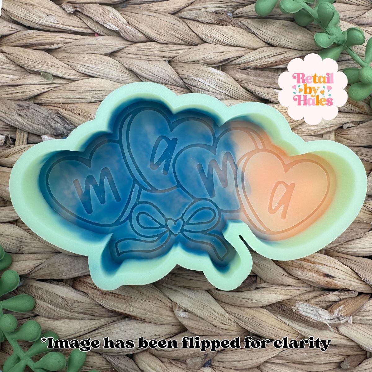 Mama Valentine Freshie Mold, conversation heart mama freshie mold, cute valentine freshie mold, hearts freshie mold, mom valentine mold