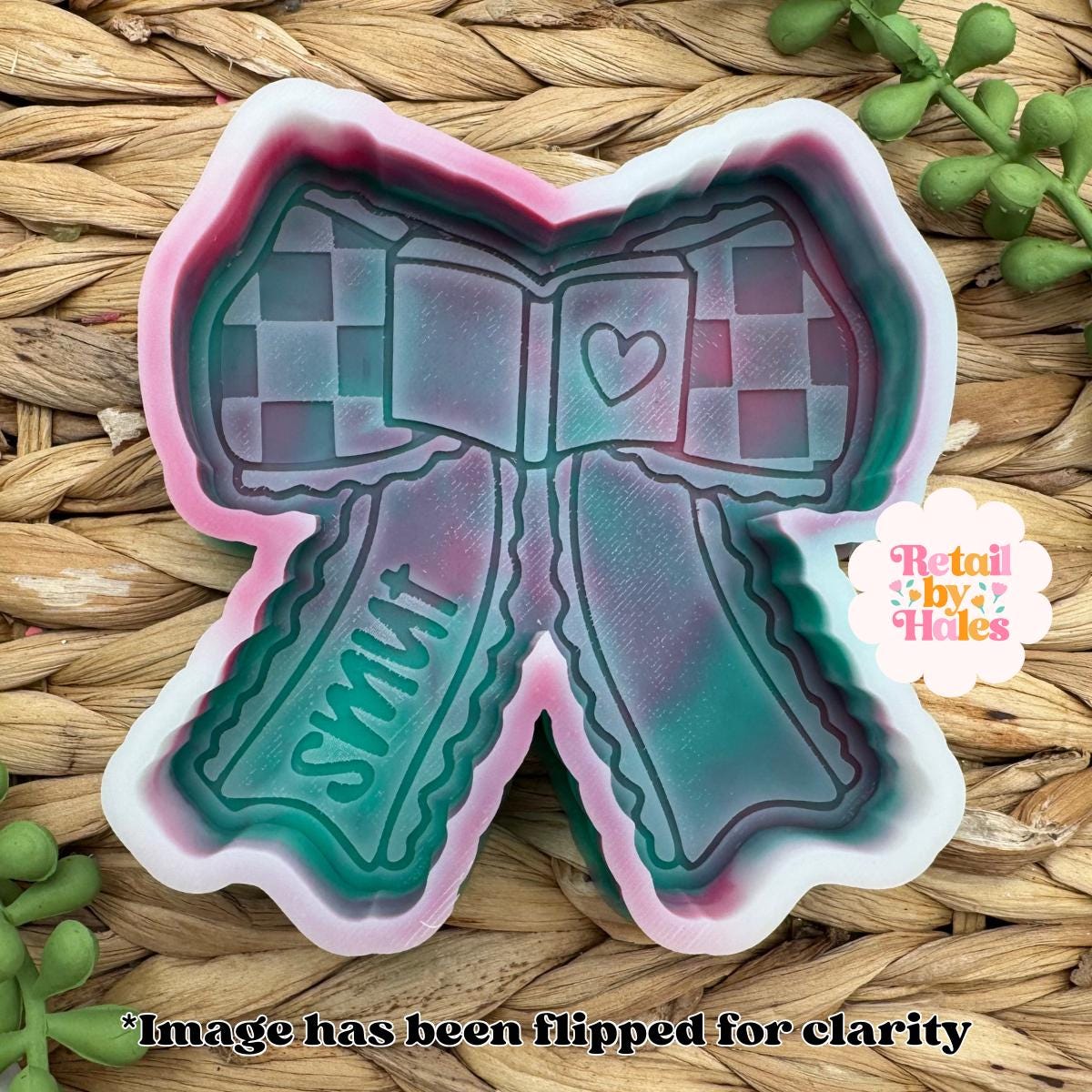 Smut Book Bow Freshie Mold, book bow freshie mold, bow with book freshie mold, romance freshie mold, reading freshie mold, spicy freshie mol