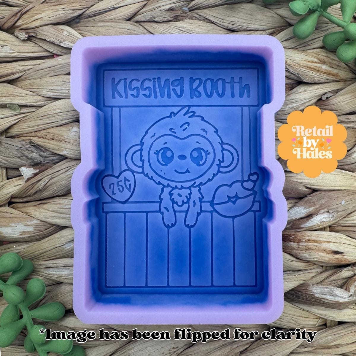 Kissing Booth Valentine Freshie Mold, monkey valentine's day soap mold, heart freshie mold, valentine freshie mold, cute monkey valentine