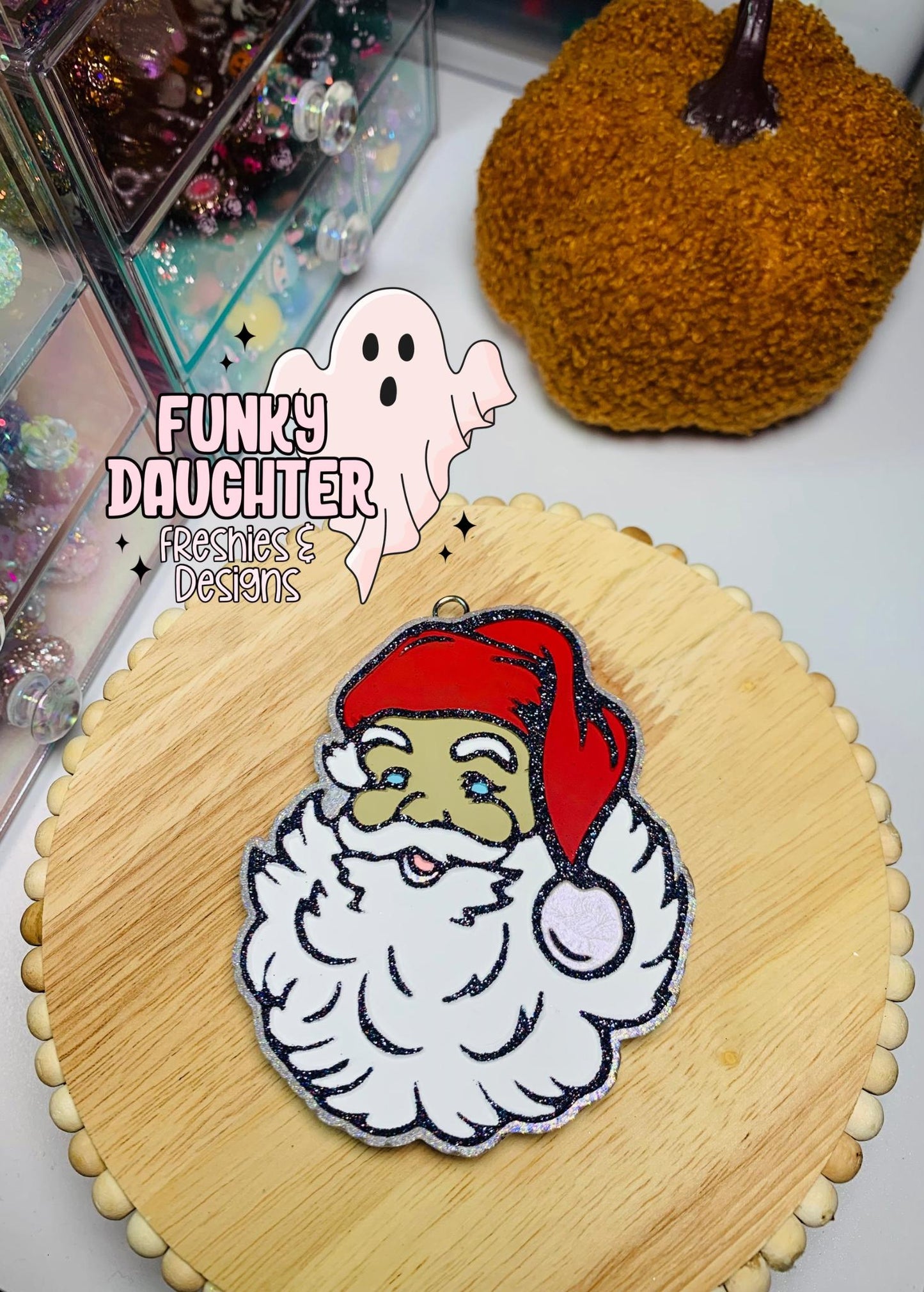 Santa Freshie Mold, freshie making supplies, Christmas freshie mold, santa claus silicone mold, Cute Santa mold, retro santa face mold