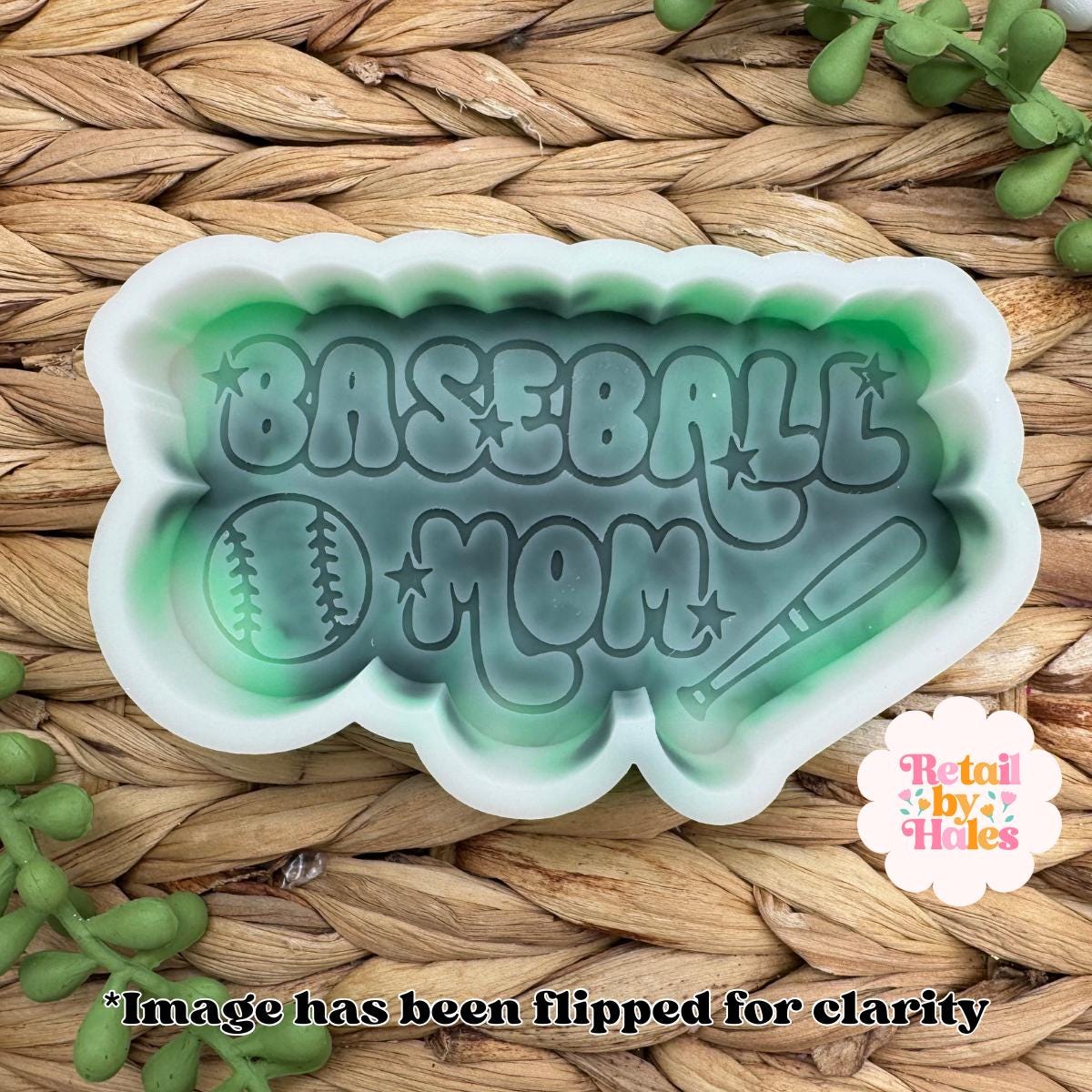 Baseball Mom Freshie Mold, baseball soap mold, sport freshie molds, baseball silicone mold, baseball mom wax mold, baseball mom soap mold