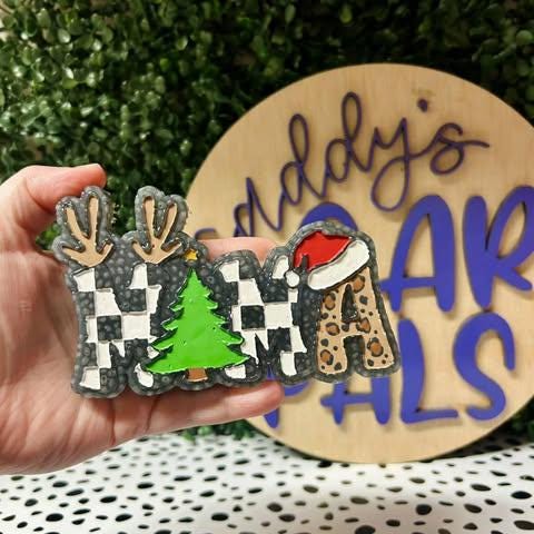 Christmas Mama Freshie Mold, freshie making supplies, Christmas freshie mold, santa clause silicone mold, winter freshie mold