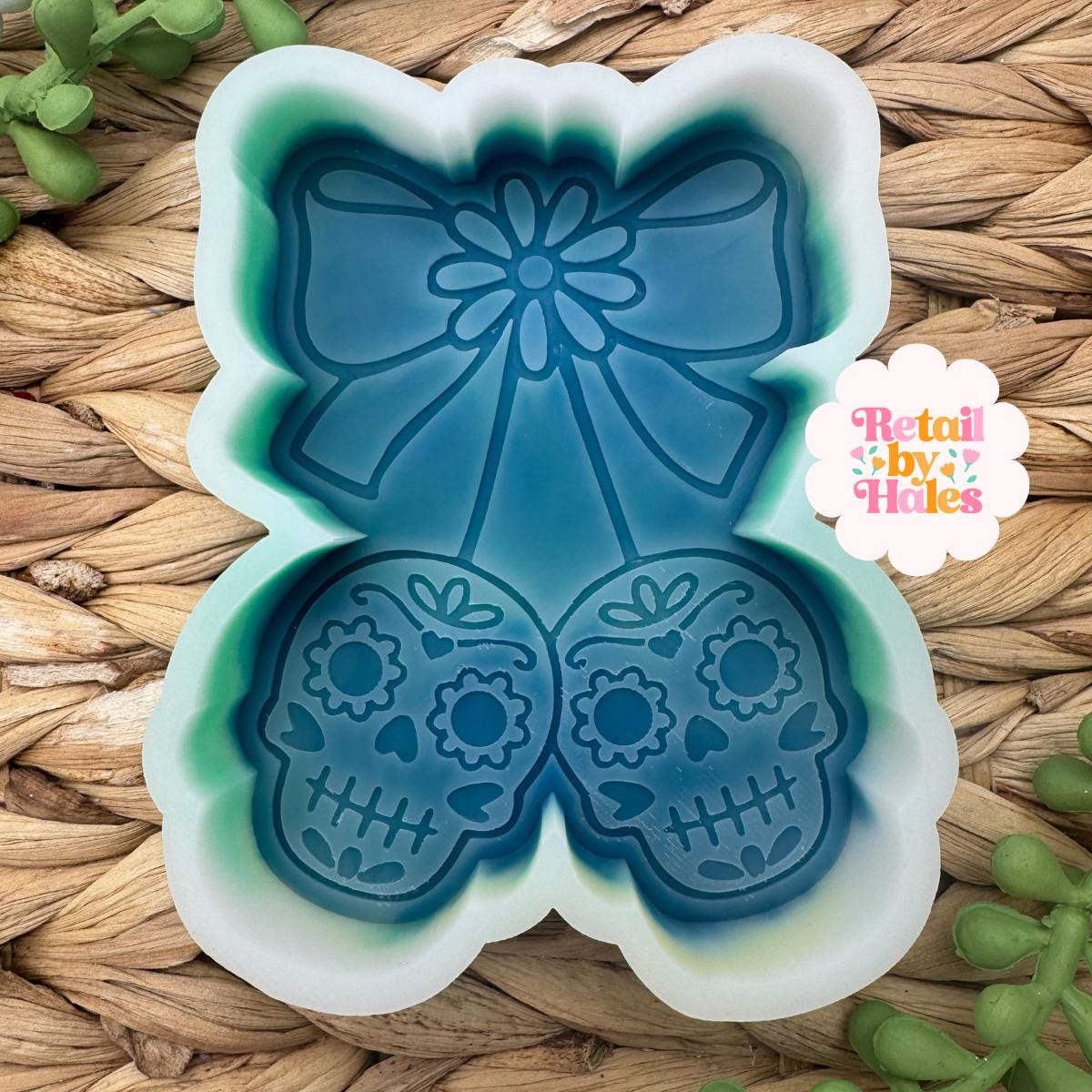 Sugar Skull Cherries Freshie Mold, Dia De Los Muertos Freshie Mold, Day of the Dead Soap Mold