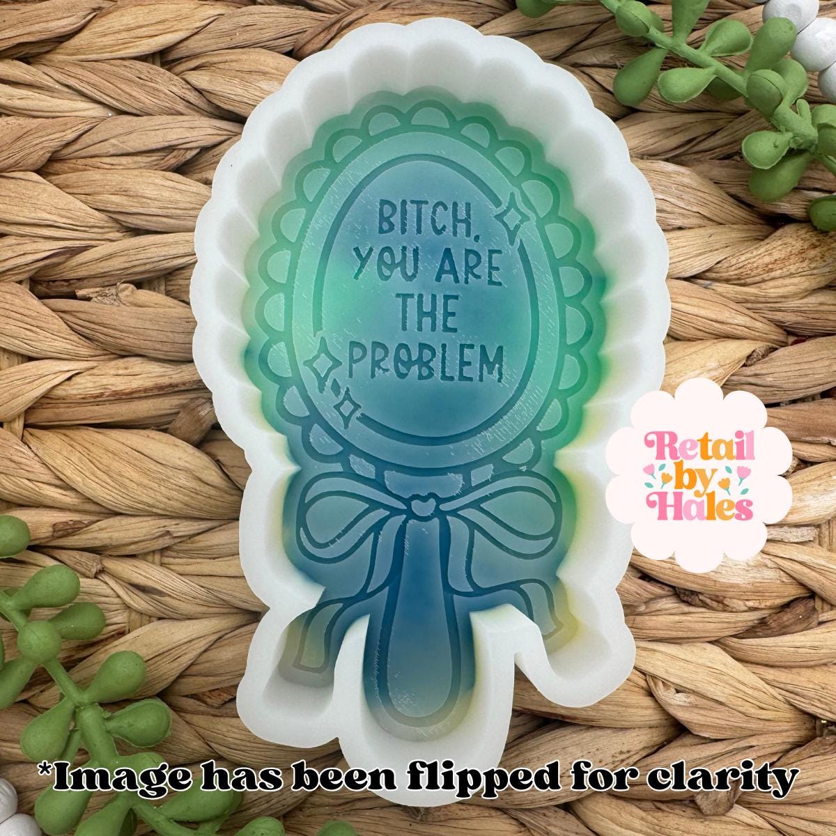 Bitch You Are the Problem Mirror Freshie Mold, Funny Freshie Molds, Snarky Silicone Molds, Rude Freshie Mold