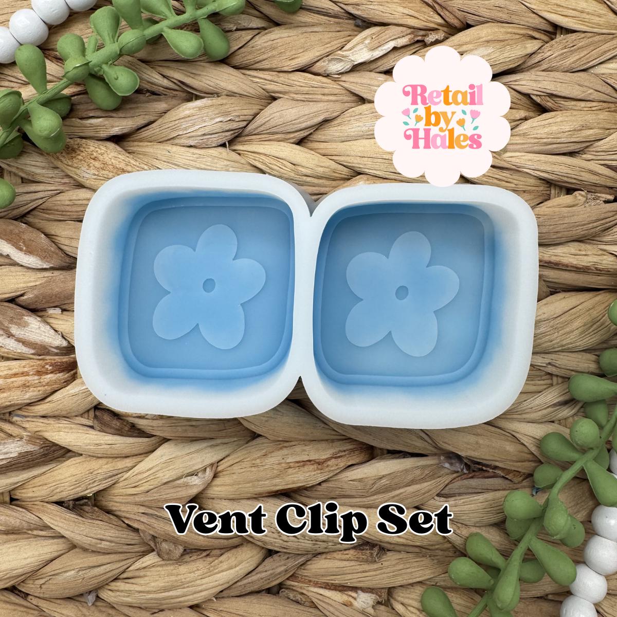 Square Flower vent clip freshie Mold, Summer freshie molds, flower mold, cute freshie molds, flower freshie molds, wax melt mold