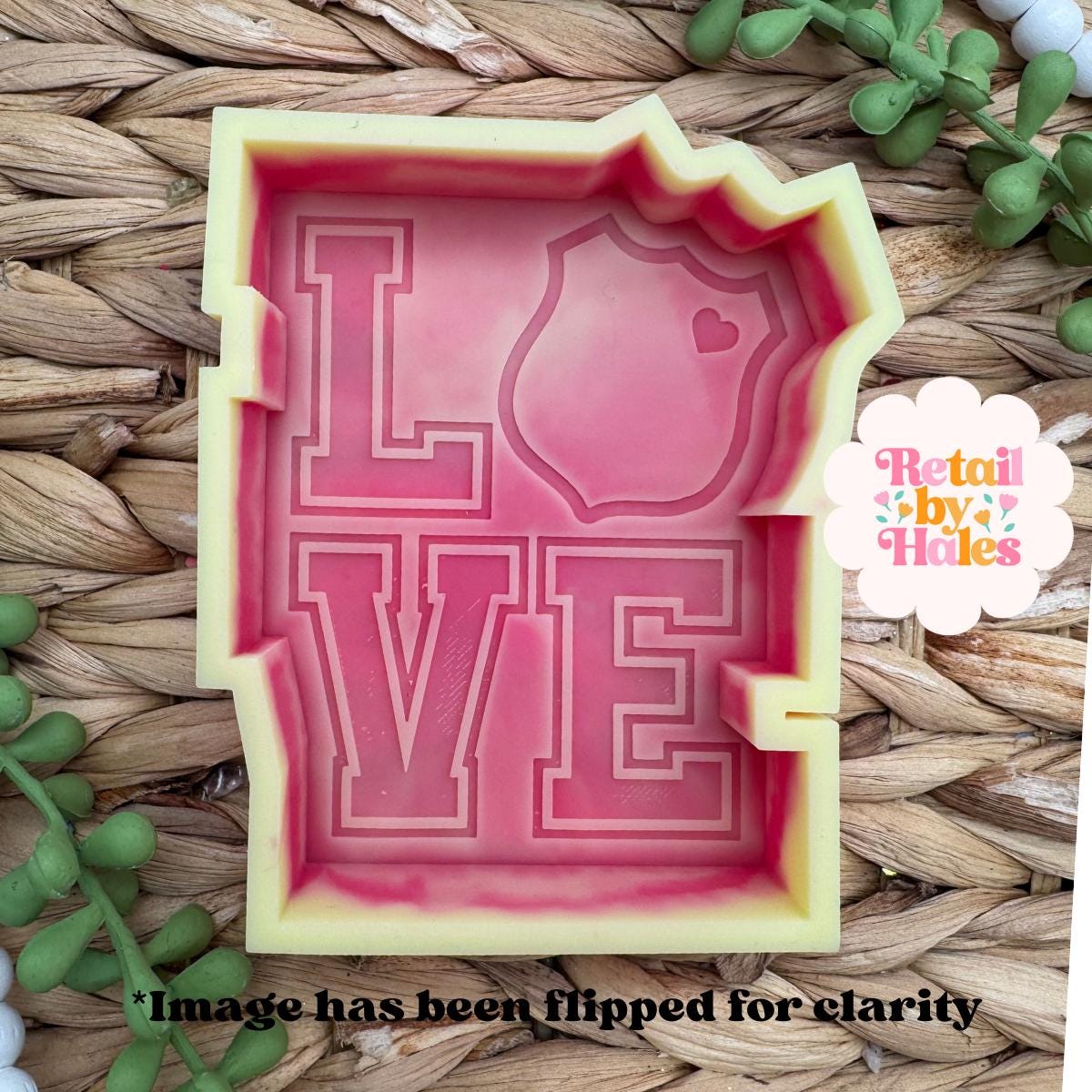 Love Police Badge Freshie Mold, Blue Lives Matter Wax Melt Mold, Police Support Freshie Mold, Police Department Silicone Mold