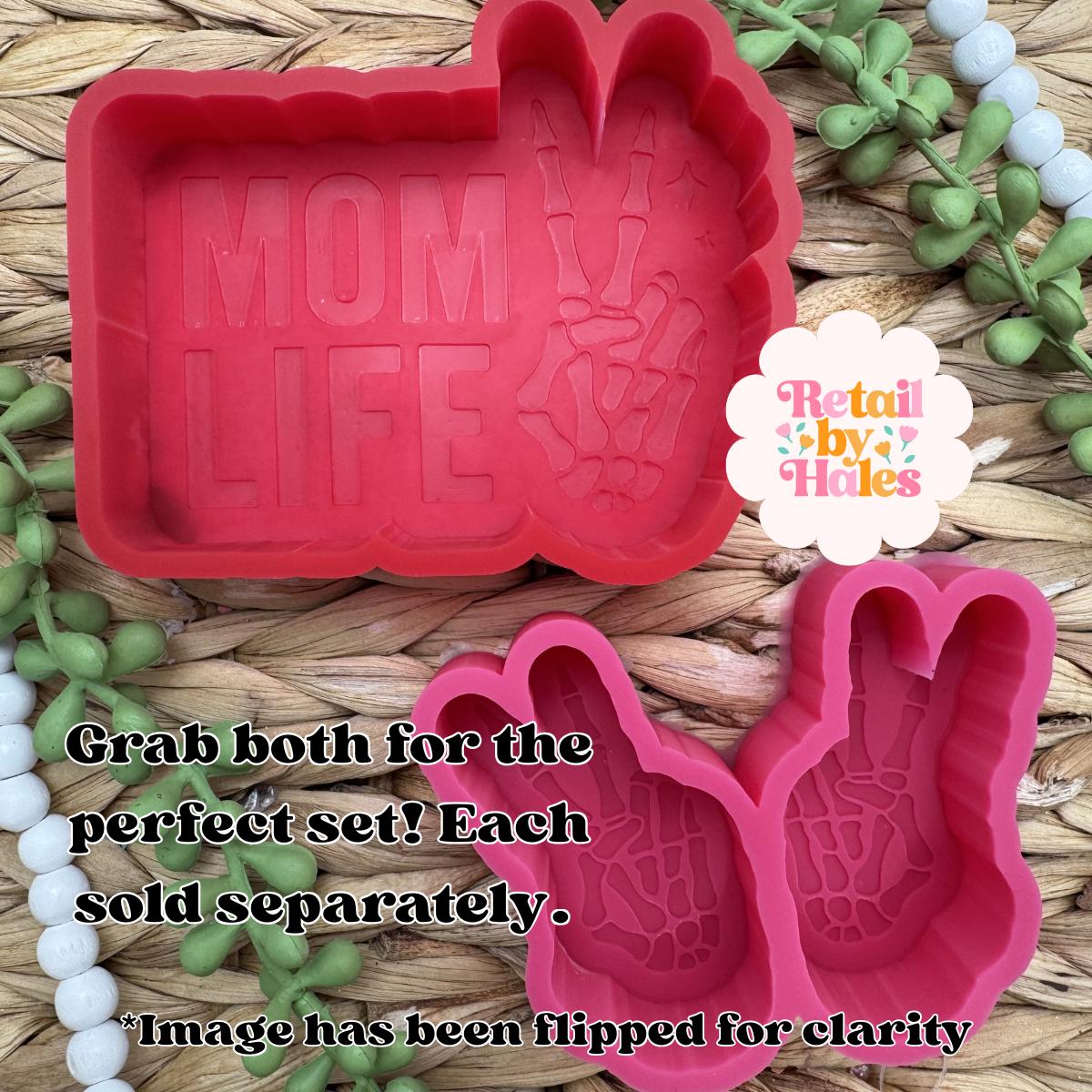 Mom Life Freshie Mold, stay at home mom freshie molds, funny mom freshie, mother's day freshie mold, skeleton mom mold, peace sign mom