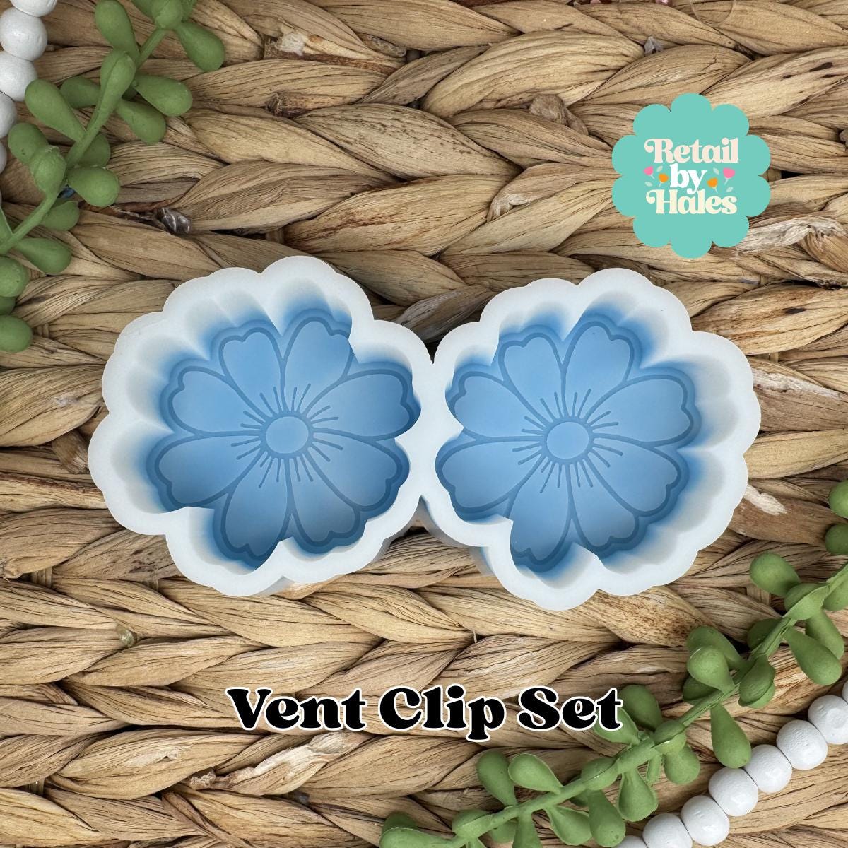 Flower vent clip freshie Mold, Summer freshie molds, flower mold, cute freshie molds, flower freshie molds, wax melt mold