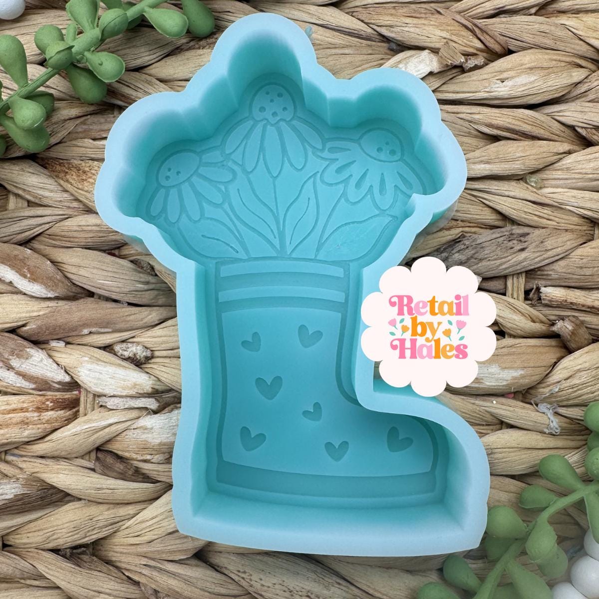 Spring Flowers in Boot Freshie Mold, rain boot freshie mold, flower bouquet freshies, mothers day freshie mold, spring freshie mold