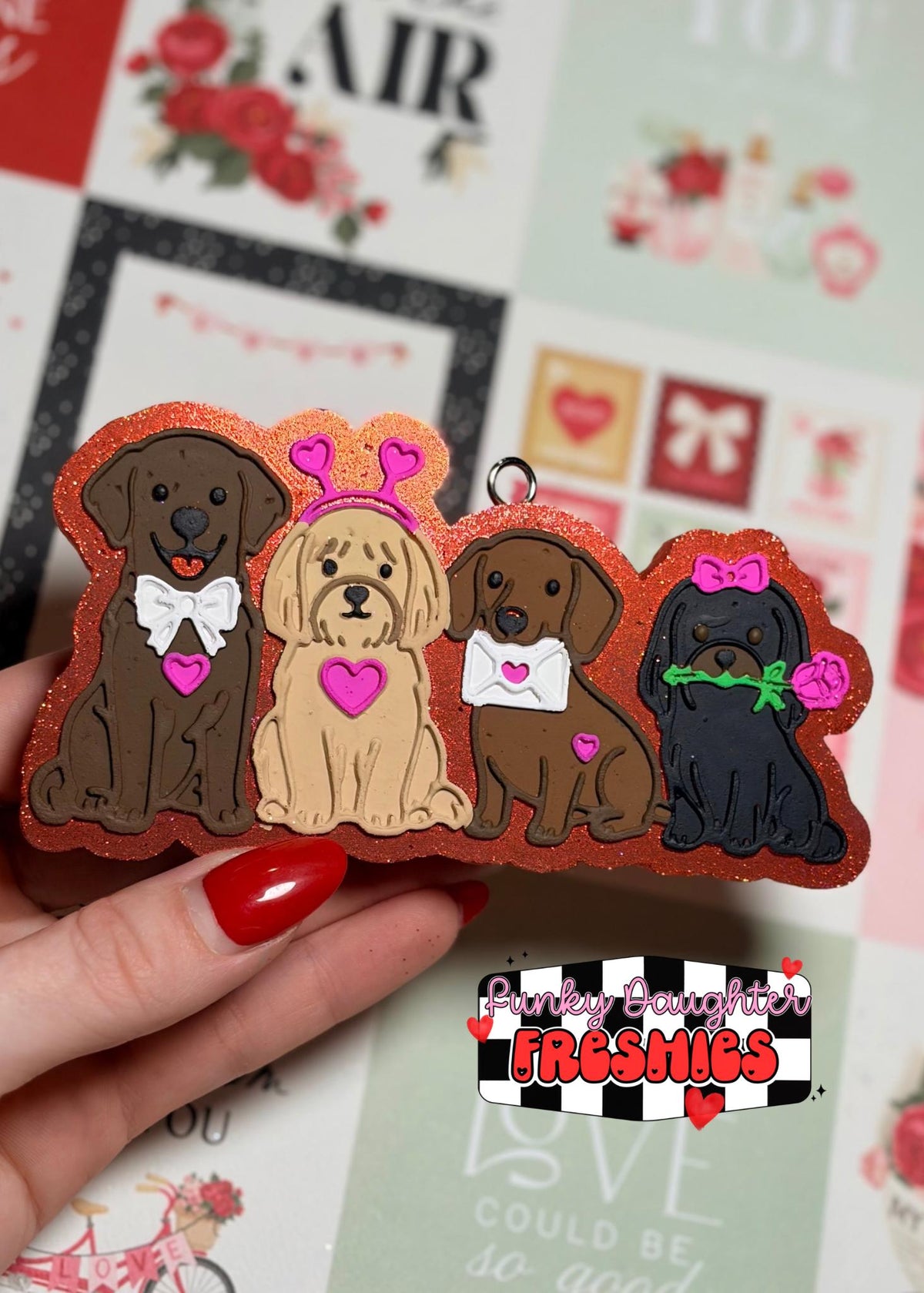 Valentine Dogs Freshie Mold