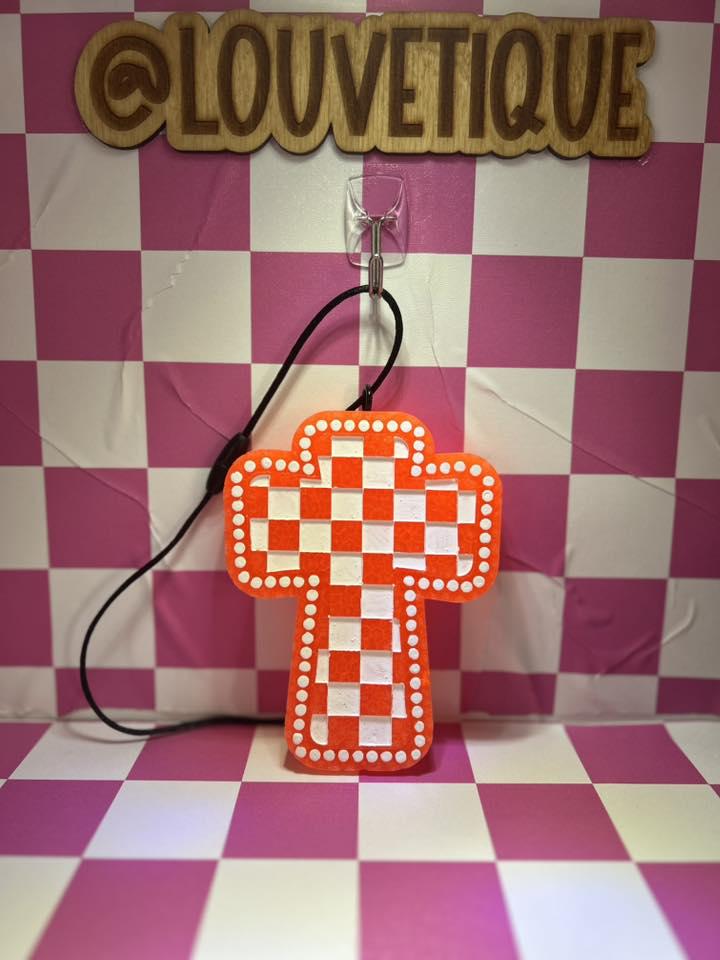 Checkerboard Cross Freshie Mold, for easter, car freshie cross mold, cross easter mold for bath bombs, easter freshie, Christmas cross