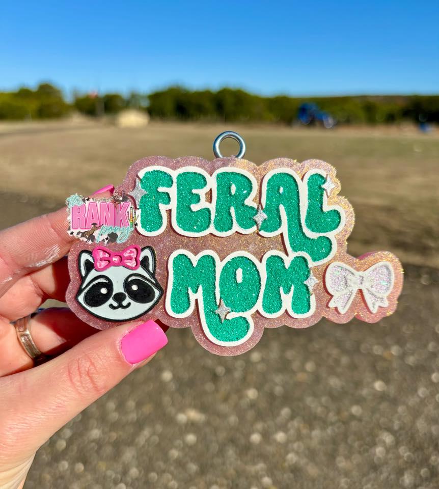 Feral Mom Freshie Mold, motherhood freshie mold, beginner freshie mold, freshie making supplies, silicone mold for freshie, racoon freshie