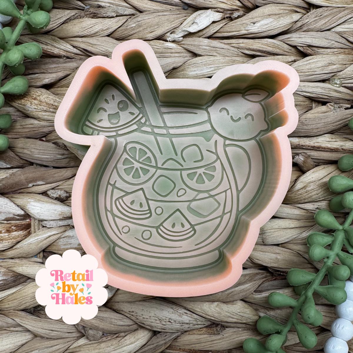 Fruit Drink Freshie Mold, summer freshie molds, watermelon drink freshie mold, summer soap molds, fruit silicone mold