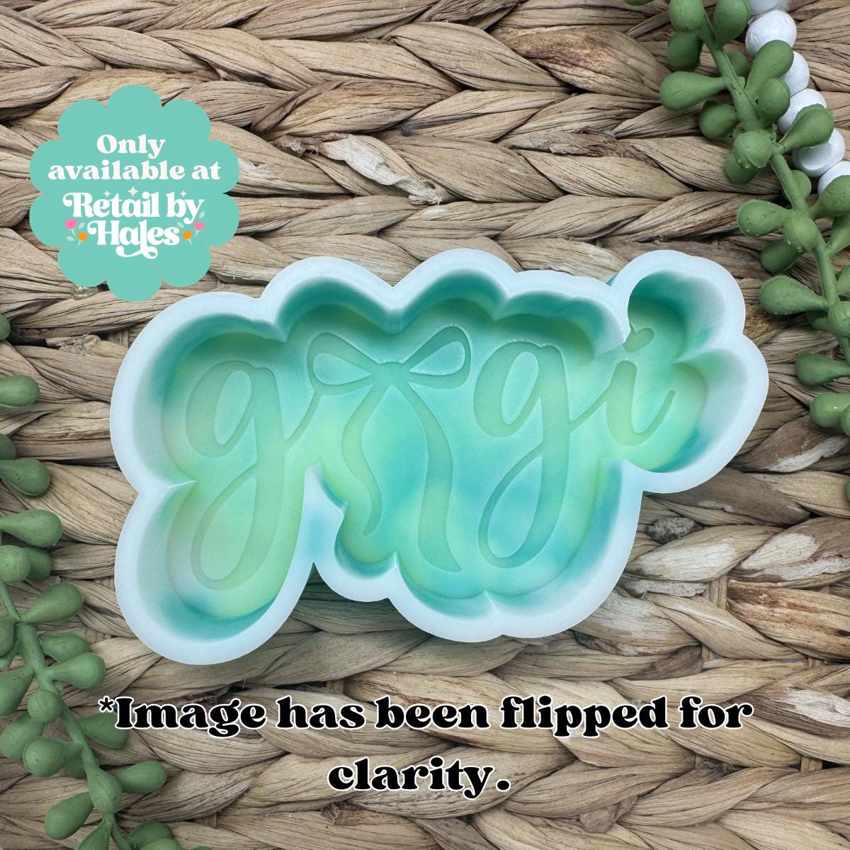 Gigi with Bow Freshie Mold, Gigi Freshie mold, grandma freshie mold, beginner freshie mold, Gigi soap mold, Gigi wax mold