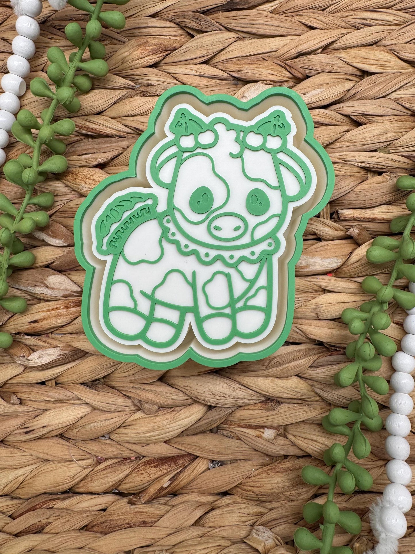 Cherry Pie Cow Freshie Mold, western freshie molds, pie freshie mold, fall freshie mold, autumn freshie mold, food freshie mold, cutie cow