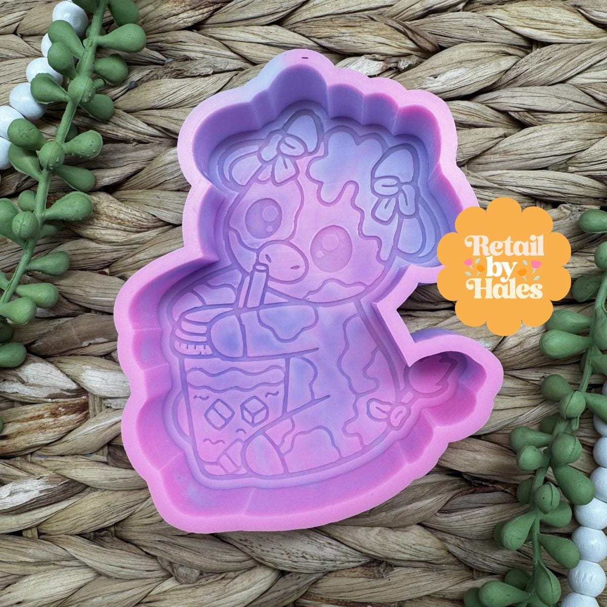 Cow with Coffee Freshie Mold, bestselling freshie molds, coffee shop freshie, Cardstock Freshie Mold, cow coffee freshie mold, western cow
