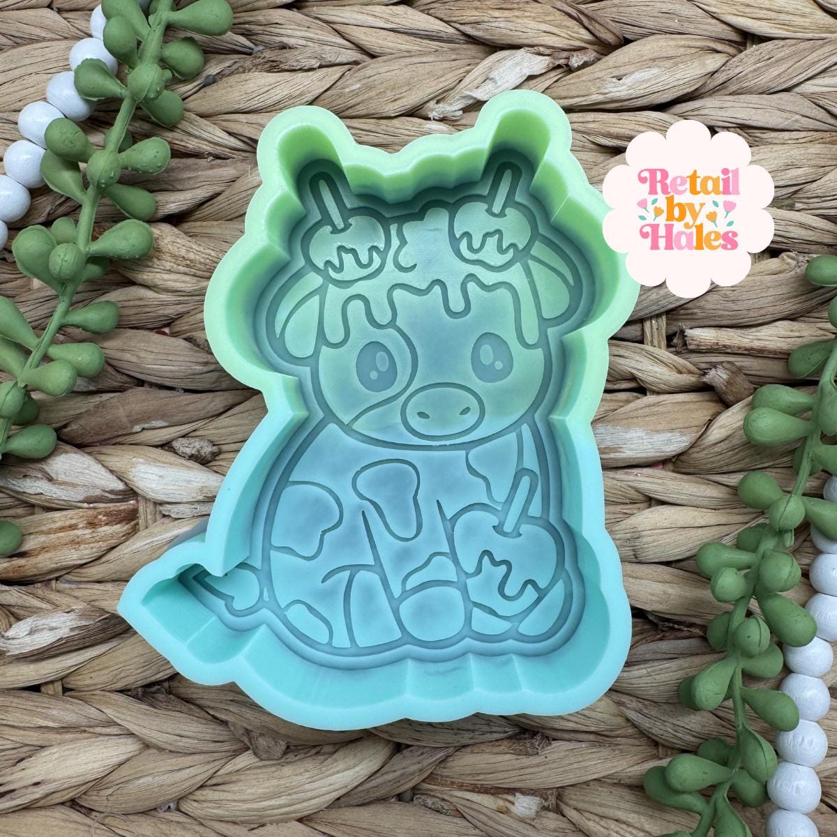 Caramel Apple Cow Freshie Mold, western freshie molds, fair food freshie mold, fall freshie mold, autumn freshie mold, food freshie mold
