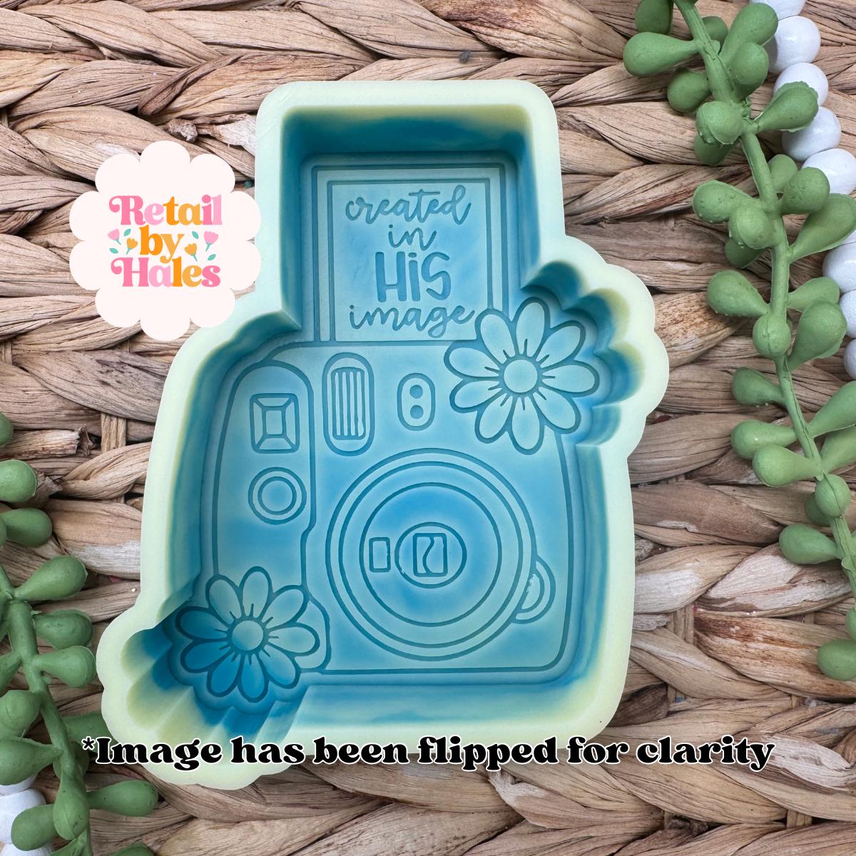 Created in His Image Polaroid Freshie Mold, popular freshie molds, faith freshie mold, God freshie mold, christian freshie mold, religious
