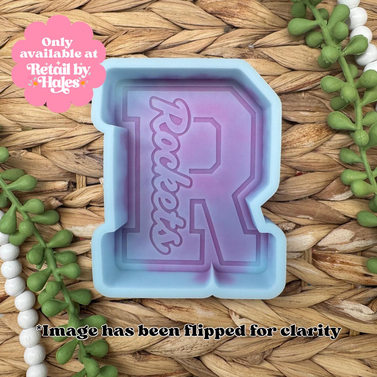 Rockets Freshie Mold, football team car freshie design, school mascot freshie mold, rockets silicone mold, rockets soap mold, school freshie