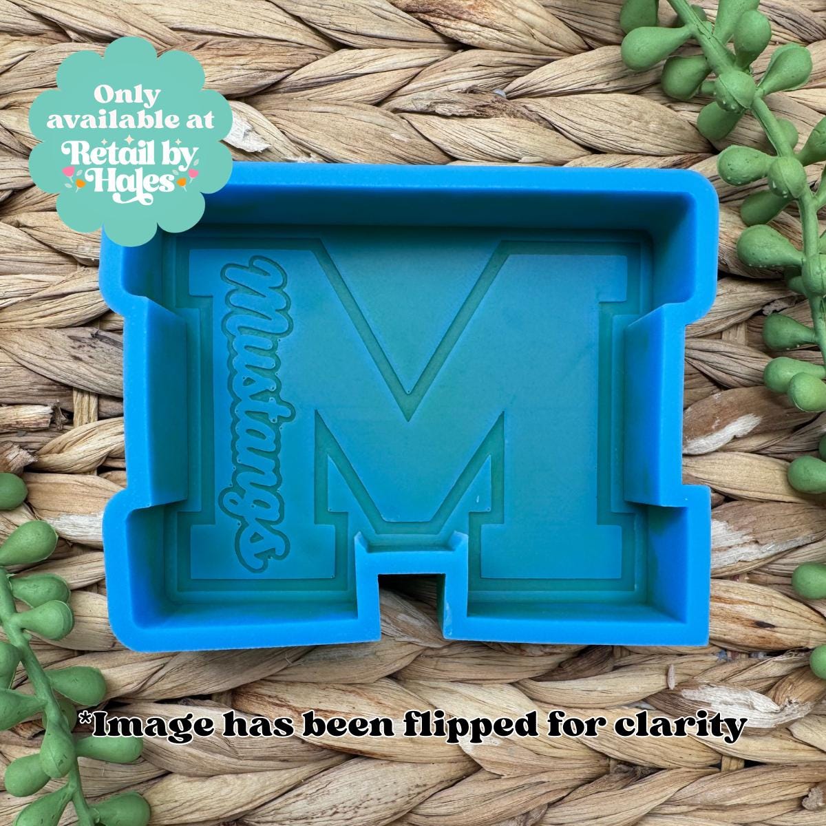Mustangs Freshie Mold Varsity M Silicone Car Freshie Mold School Spirit Mascot Mold Wax Melt Soap Concrete Plaster Mold