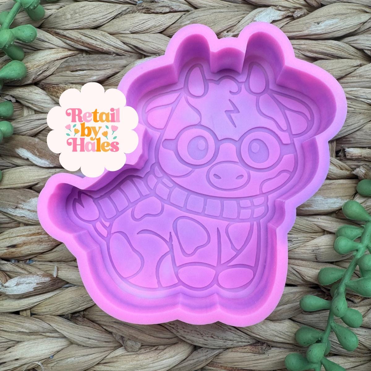 Wizard Cow Freshie Mold Cute Magic Cow Silicone Car Freshie Mold Fantasy Cow Wax Melt Soap Concrete Plaster Mold