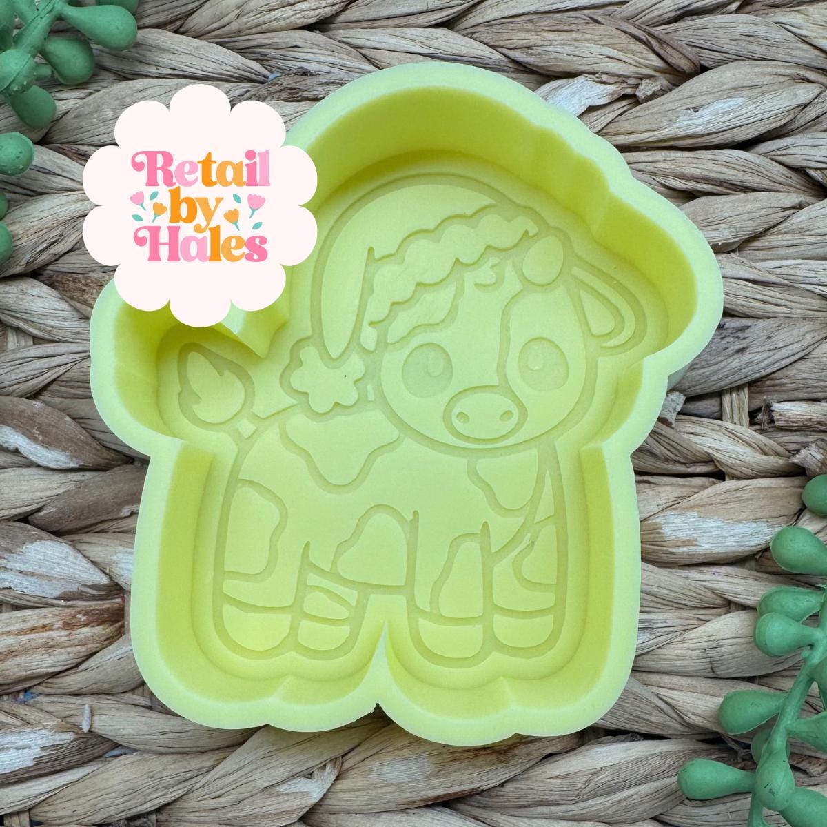 Christmas Cow Freshie Mold Santa Cow Silicone Car Freshie Mold Cute Holiday Cow Wax Melt Soap Concrete Plaster Mold
