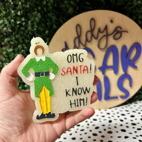 OMG Santa I Know Him Elf Freshie Mold, freshie making supplies, Christmas freshie mold, santa claus wax mold, Cute Santa soap mold (Copy)